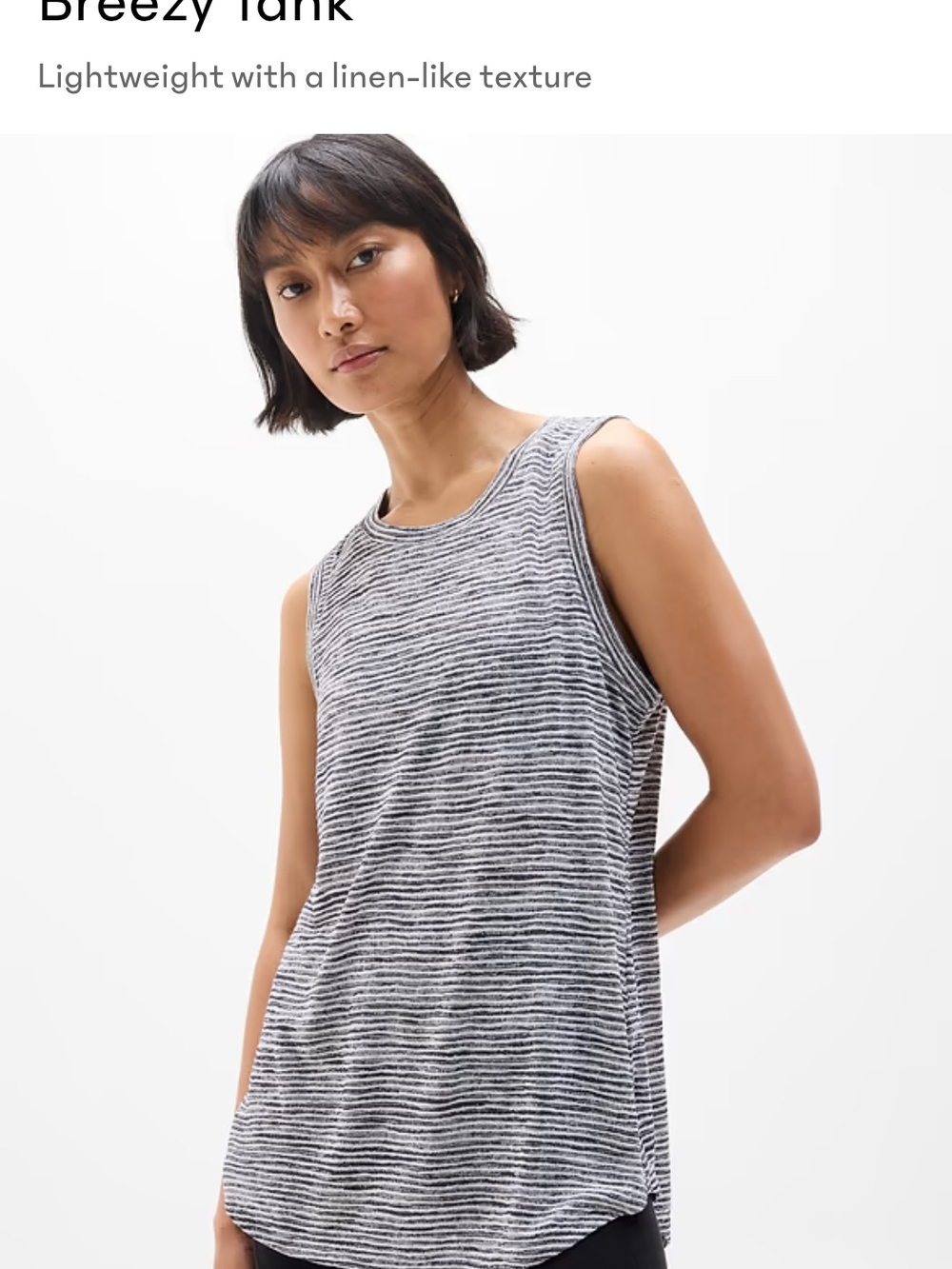 Athleta Striped Sleeveless Tank - Gray & White